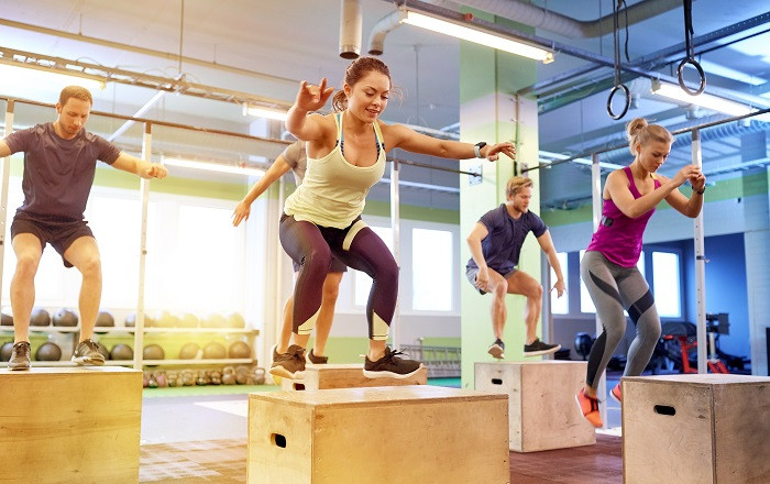 Box jumping exercise