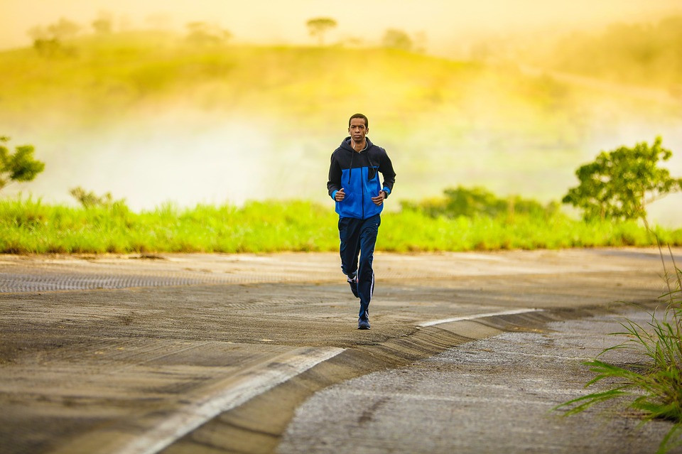 Runner working out