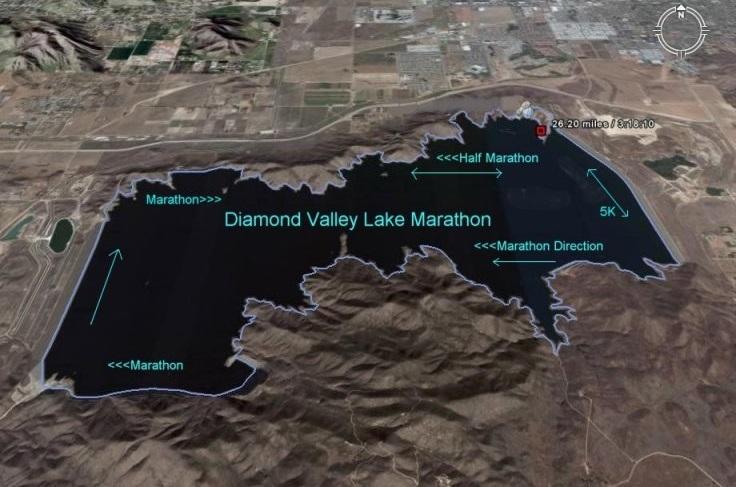 Diamond Valley Lake Map Diamond Valley Lake Marathon - Hemet, California, Mar 03 2018